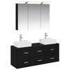vidaXL Ensemble de mobilier de salle de bain 4 pc Ch&ecirc;ne noir