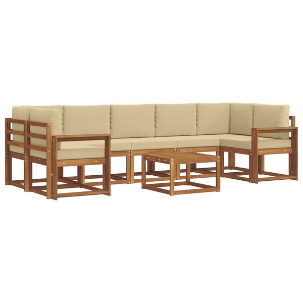 vidaXL Ensemble de canap&eacute;s d'ext&eacute;rieur 8 pcs Naturel et Beige