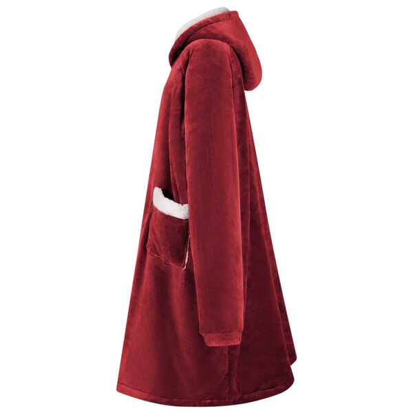 vidaXL Sweat &agrave; capuche couverture Rouge Bordeaux M Polaire et flanelle