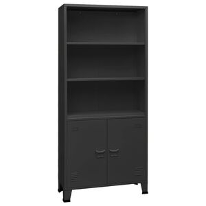 vidaXL Biblioth&egrave;que industrielle Anthracite 80x32x180 cm Acier