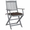 vidaXL Chaises pliables d'ext&eacute;rieur lot de 4 et coussins Bois d'acacia
