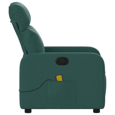 vidaXL Fauteuil de massage inclinable Vert foncé Tissu