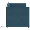vidaXL Lit avec matelas et &eacute;clairage USB Bleu Velours 90x200 cm