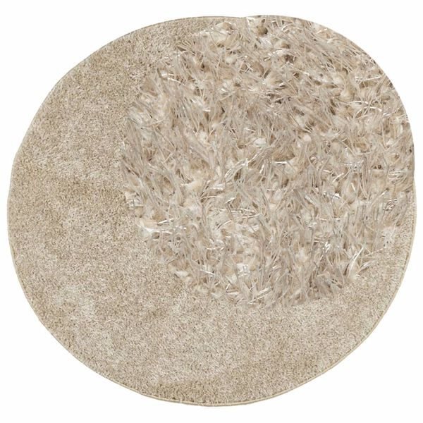 vidaXL Tapis ISTAN &agrave; poils longs aspect brillant beige &Oslash; 160 cm