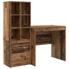 vidaXL Bureau avec tiroir avec &eacute;tag&egrave;re avec stockage 2 pcs Bois ancien