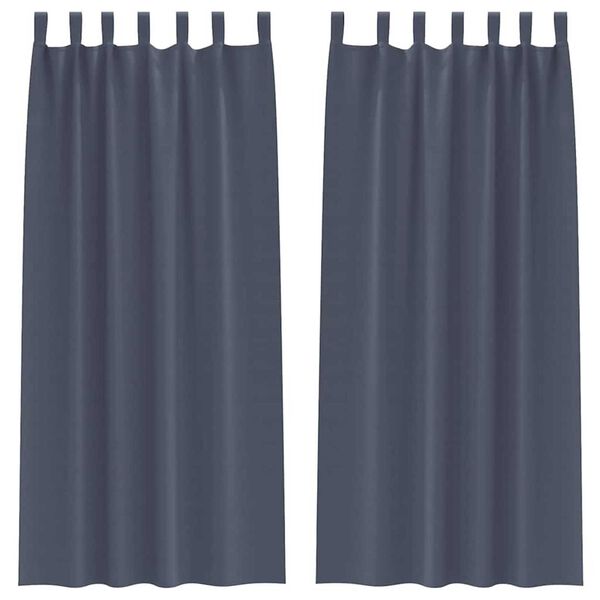 vidaXL Rideaux occultants avec anneaux 2 pcs Anthracite 245 x 140 cm