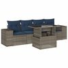 vidaXL Ensemble de canap&eacute; de jardin 5 pcs avec coussins gris r&eacute;sine tress&eacute;e