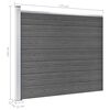 vidaXL Ensemble de panneau de cl&ocirc;ture WPC 699x146 cm Noir