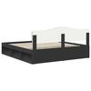 vidaXL Cadre de lit Noir 200 x 200 cm Bois de pin massif