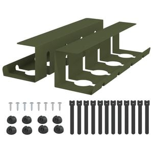 vidaXL Plateau de gestion de c&acirc;bles sous le bureau 2 pc Vert olive