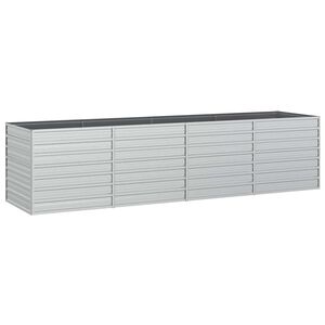 vidaXL Lit sur&eacute;lev&eacute; de jardin 320x80x77 cm Acier galvanis&eacute; Argent&eacute;