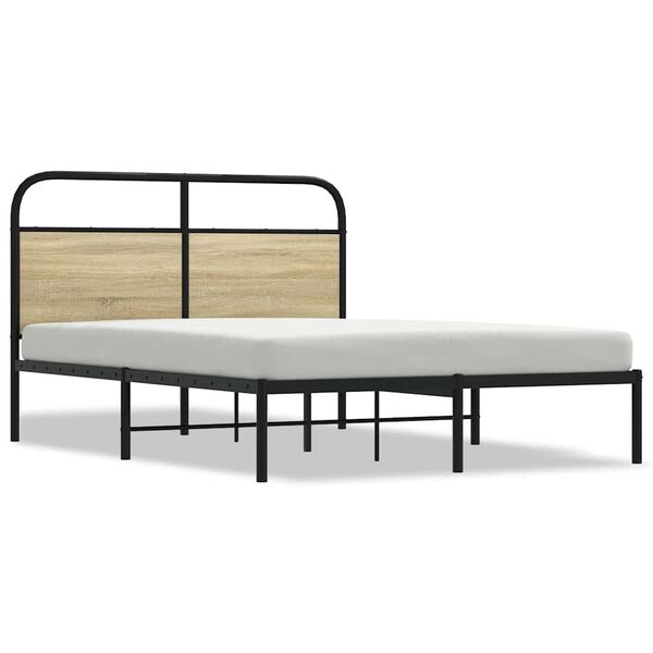 vidaXL Cadre de lit sans matelas 140x200 cm ch&ecirc;ne sonoma