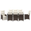 vidaXL Ensemble de salle &agrave; manger pour jardin 9 pcs Marron Poly rotin