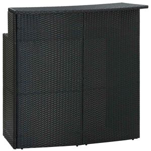 vidaXL Table de bar de jardin Noir 120x55x110 cm R&eacute;sine tress&eacute;e