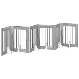 vidaXL Porte de chien pliable avec supports 6 pc Sonoma gris 362 cm