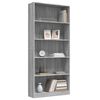 vidaXL Biblioth&egrave;que 5 niveaux Sonoma gris 80x24x175 cm