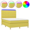 vidaXL Sommier &agrave; lattes de lit et matelas et LED Vert 140x200 cm Tissu
