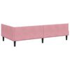 vidaXL Cadre de lit d'angle Rose 90 cm x 190 cm VeloursetContreplaqu&eacute;