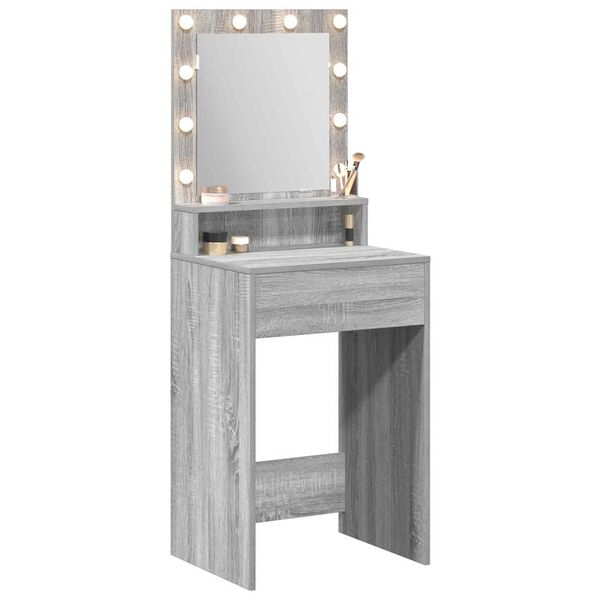 vidaXL Table de Toilette avec étagère Gris Sonoma 50 x 41 x 135 cm