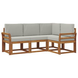 vidaXL Ensemble de canap&eacute;s d'ext&eacute;rieur 4 pc Gris Naturel et Clair
