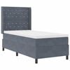 vidaXL Lit &agrave; ressorts avec matelas Gris fonc&eacute; 90 x 190 cm Velours