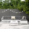 vidaXL Salon de jardin 6 pcs blanc bois de pin massif