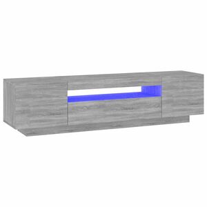 vidaXL Meuble TV avec lumi&egrave;res LED Sonoma gris 160x35x40 cm
