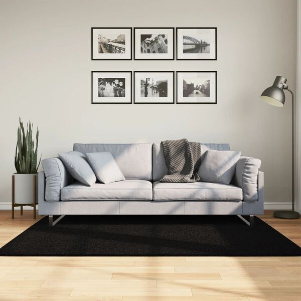 vidaXL Tapis HUARTE &agrave; poils courts doux et lavable noir 120x170 cm