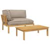 vidaXL Ensemble de Canap&eacute;s Uni 2 pcs Taupe Bois d'Acacia Massif