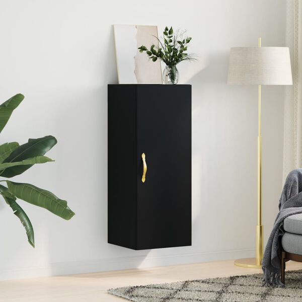 vidaXL Armoire murale noir 34,5x34x90 cm