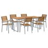 vidaXL Ensemble de salle &agrave; manger pour jardin 7 pc Gris