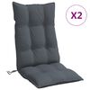 vidaXL Coussins de chaise &agrave; dossier haut lot de 2 anthracite
