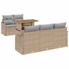 vidaXL Ensemble de canap&eacute; de jardin 6 pc Beige Poly rotin