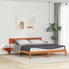 vidaXL Cadre de lit avec t&ecirc;te de lit Brun cire 180 x 200 cm Pin massif