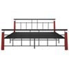 vidaXL Cadre de lit sans matelas métal bois de chêne massif 180x200 cm