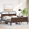 vidaXL Cadre de lit en m&eacute;tal sans matelas ch&ecirc;ne marron 160x200 cm