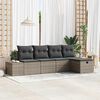 vidaXL Ensemble de canap&eacute; de jardin avec coussin 5 pcs Gris polyrotin