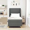 vidaXL Lit &agrave; ressorts avec matelas Gris fonc&eacute; 190 x 90 cm tissu