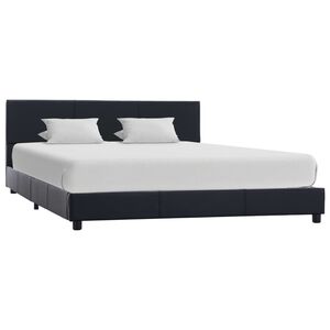 vidaXL Cadre de lit Noir Similicuir 160x200 cm