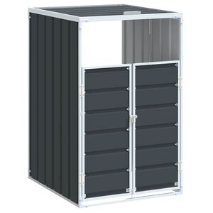 vidaXL Rangement &agrave; roulettes pour poubelles pour bac unique acier