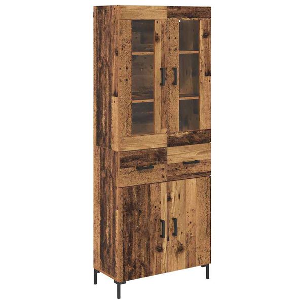 vidaXL Haut Armoire avec tiroir 2 pcs Bois ancien Bois d'ing&eacute;nierie