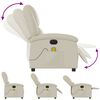 vidaXL Fauteuil de massage inclinable électrique crème similicuir