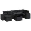 vidaXL Salon de jardin 8 pcs avec coussins noir r&eacute;sine tress&eacute;e