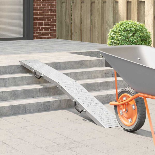 vidaXL Ramp de Chargement Argent 186 x 23 x 4,5 cm Acier galvanis&eacute;
