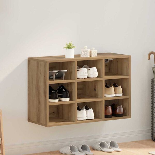 vidaXL Cabinet &agrave; chaussures Ch&ecirc;ne artisanal 77,5 x 30 x 51 cm