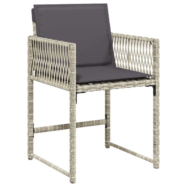 vidaXL Ensemble &agrave; manger de jardin et coussins 15 pcs gris clair rotin