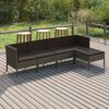 vidaXL Salon de jardin 5 pcs avec coussins r&eacute;sine tress&eacute;e gris