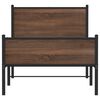 vidaXL Cadre de lit en m&eacute;tal sans matelas ch&ecirc;ne marron 80x200 cm
