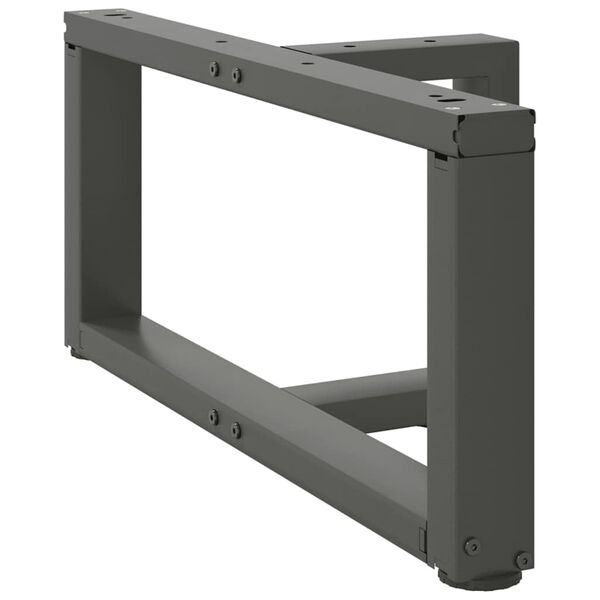 vidaXL Pieds de table basse en T, 2 pi&egrave;ces, anthracite, 60 x 25 x (30-31) cm, acier