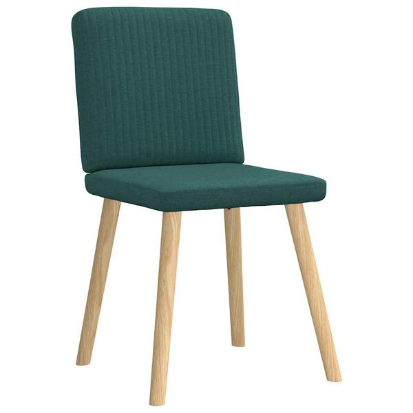 vidaXL Chaises &agrave; manger lot de 6 vert fonc&eacute; tissu
